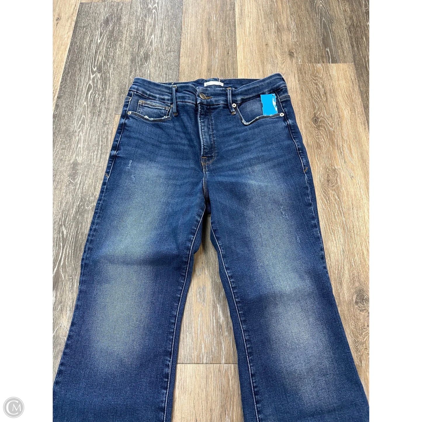 Jeans Flared By Good American In Blue Denim, Size: 10