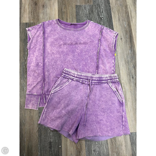 Shorts Set By Zenana In Purple, Size: L