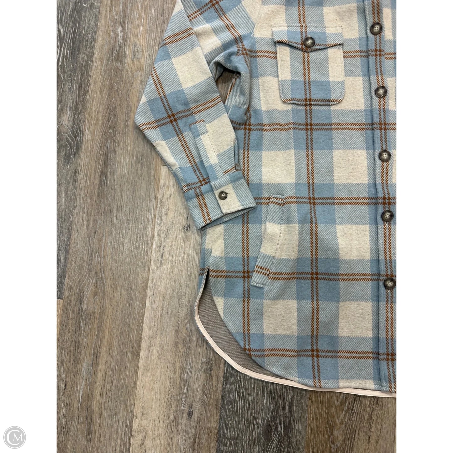 Jacket Shirt By 7Diamonds In Plaid Pattern, Size: L
