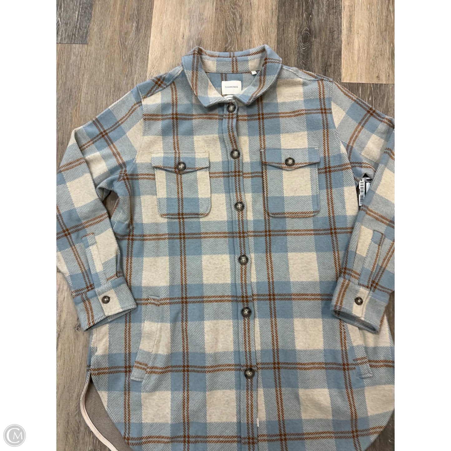 Jacket Shirt By 7Diamonds In Plaid Pattern, Size: L