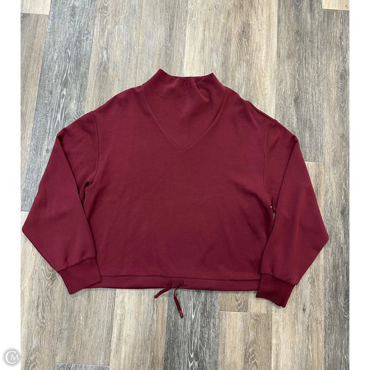 Athletic Top Long Sleeve Collar By Varley In Maroon, Size: L