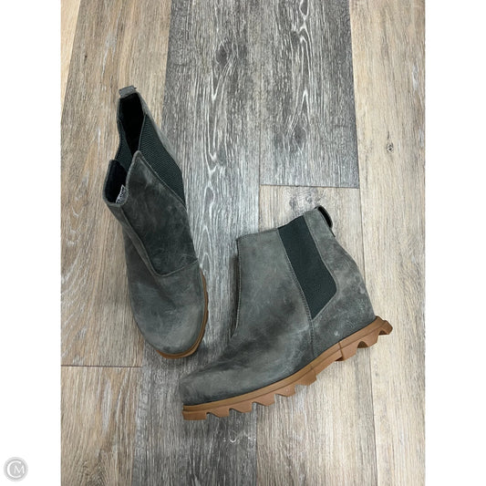 Boots Ankle Heels By Sorel In Grey, Size: 10.5