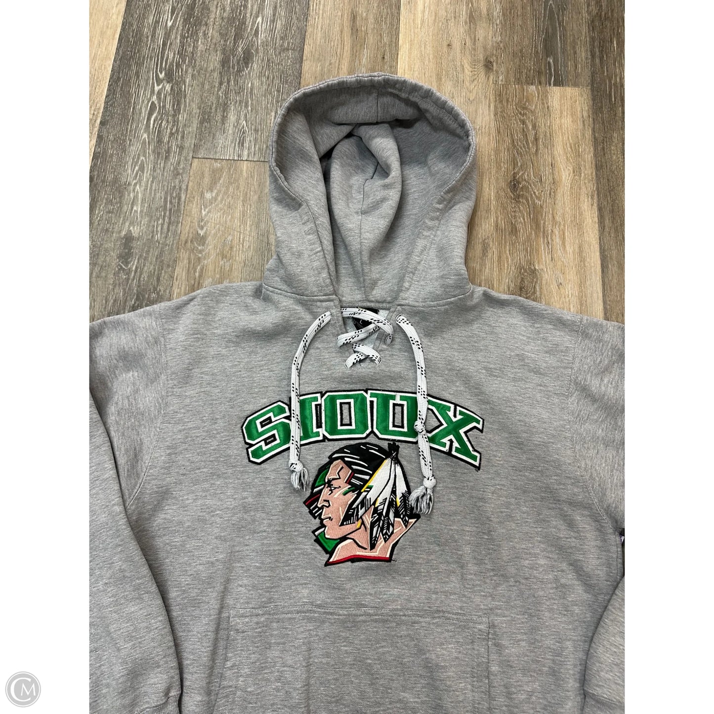 Athletic Sweatshirt Hoodie By Signature Concepts In Grey, Size: L