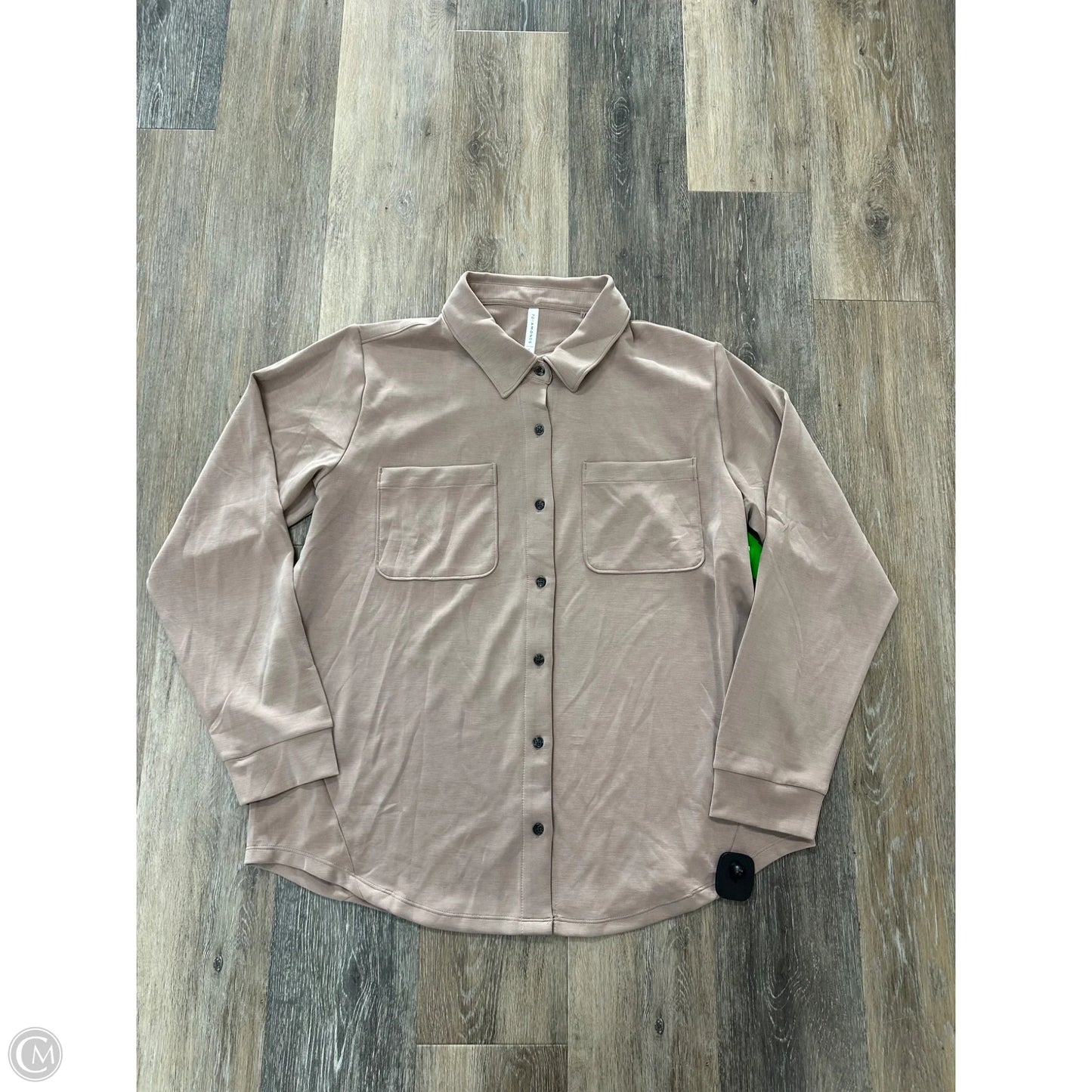 Blouse Long Sleeve By 7 Diamonds In Taupe, Size: L