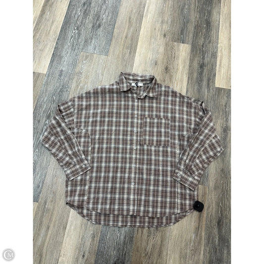 Blouse Long Sleeve By Mod Ref In Brown, Size: M