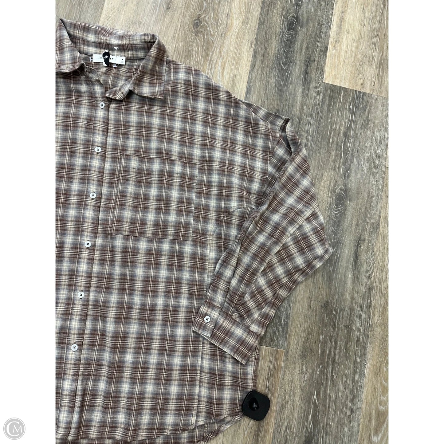 Blouse Long Sleeve By Mod Ref In Brown, Size: M