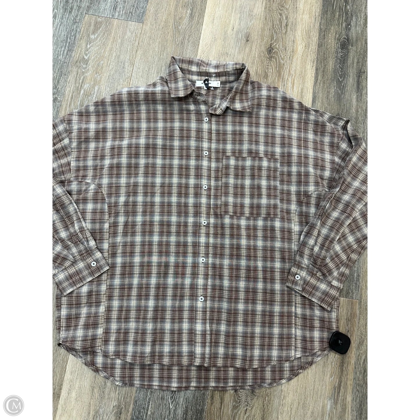 Blouse Long Sleeve By Mod Ref In Brown, Size: M