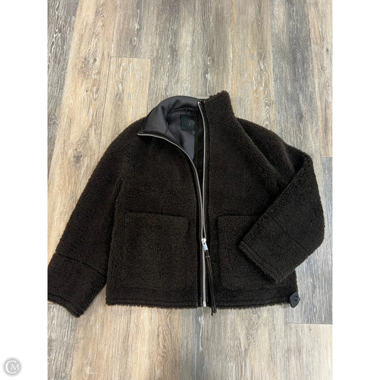 Coat Faux Fur & Sherpa By Zara In Brown, Size: S