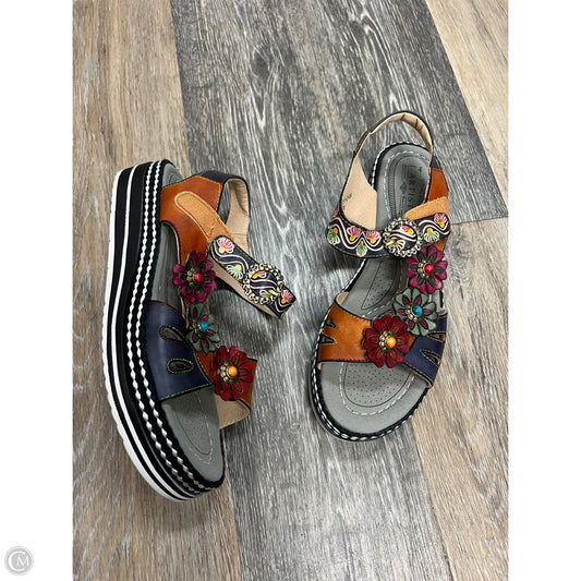 Sandals Flats By Lartiste In Multi-colored, Size: 10