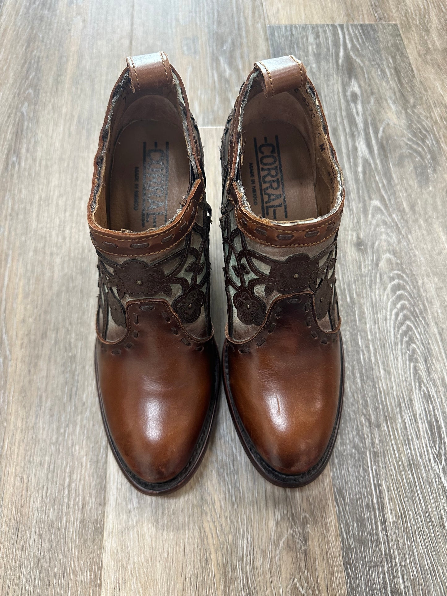 Brown Boots Ankle Heels Corral, Size 6