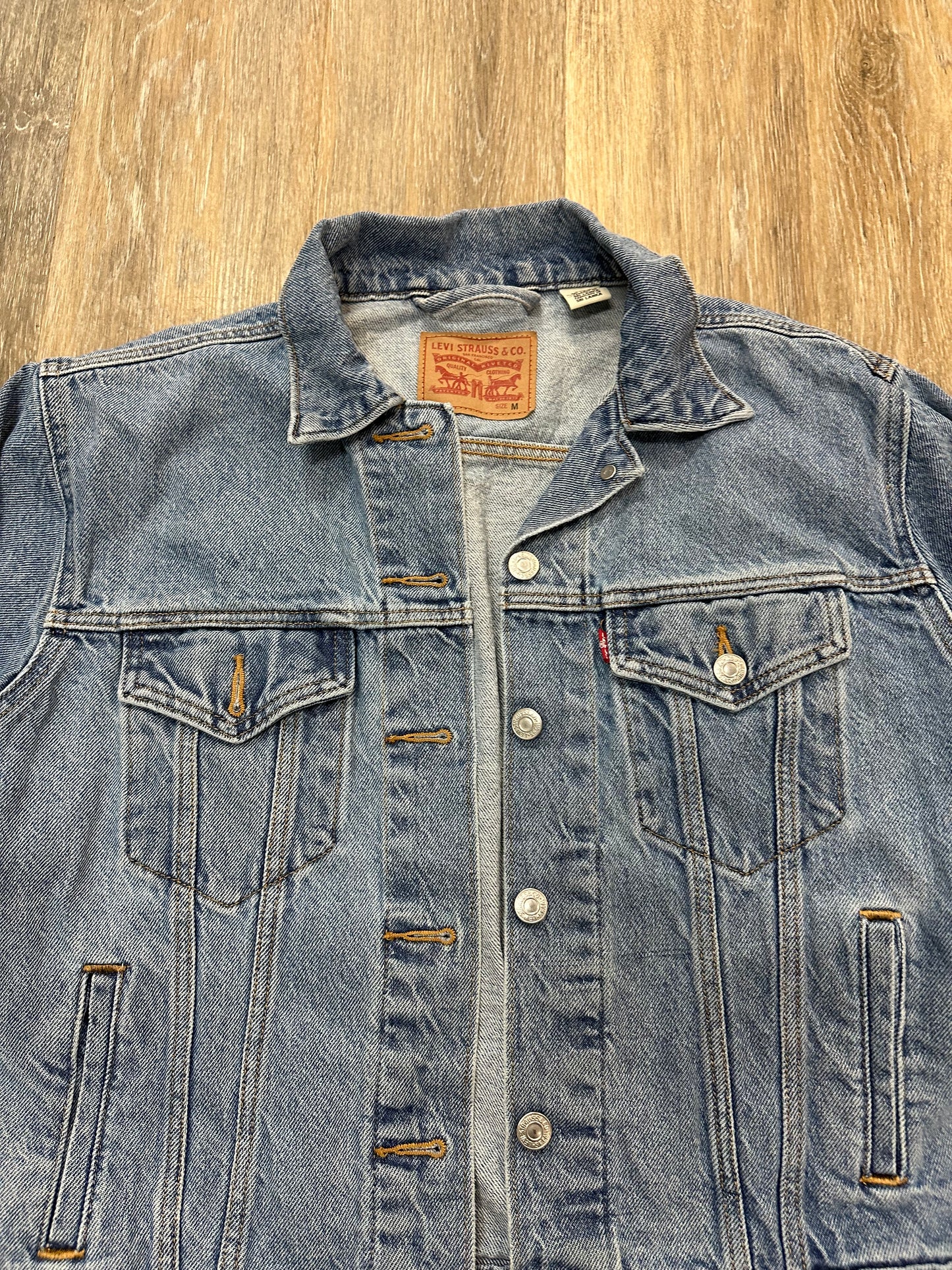 Jacket Denim By Levis In Blue Denim, Size: M