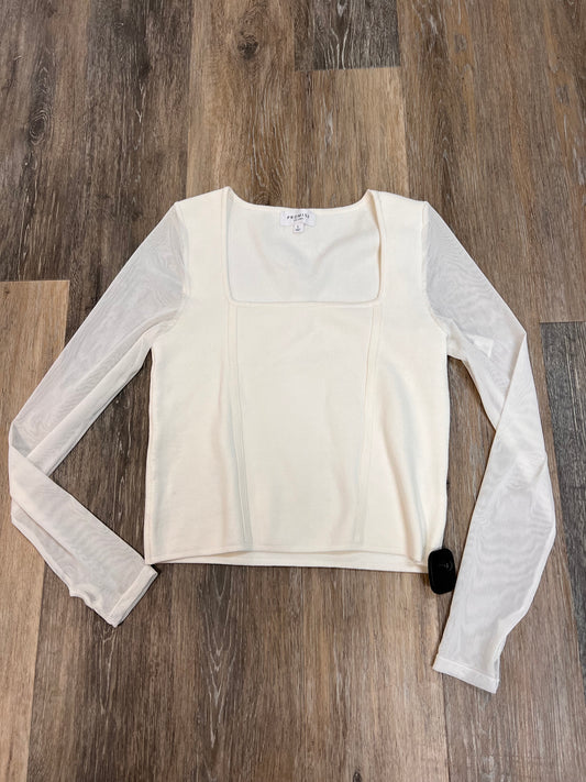 Blouse Long Sleeve By Promise In White, Size: L