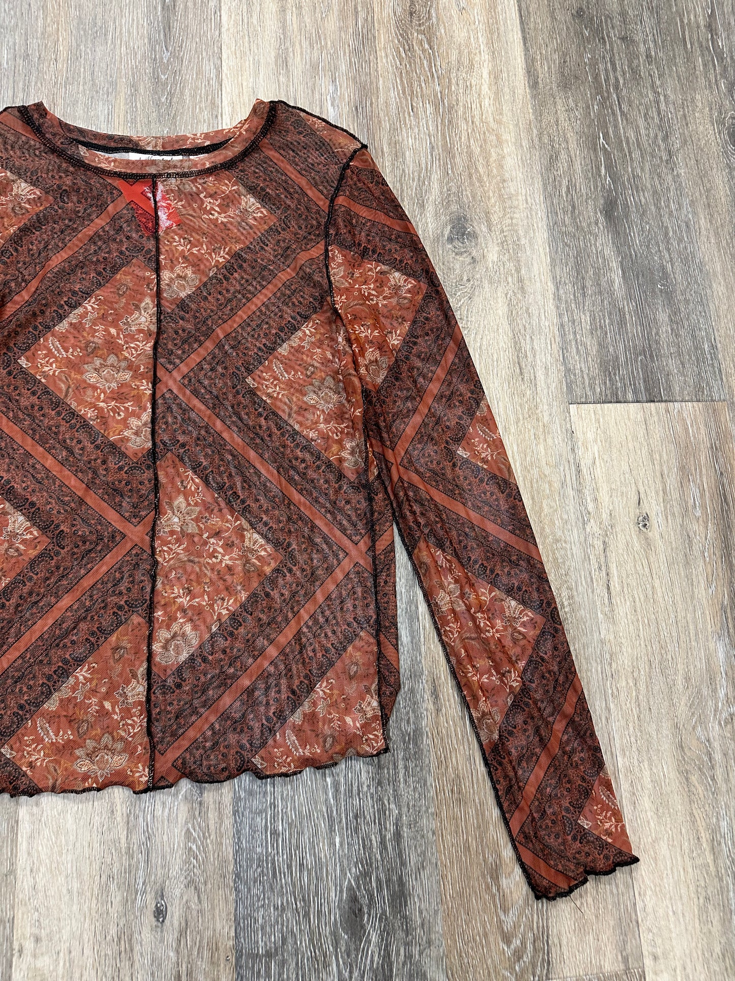 Top Long Sleeve By Willow + Root In Orange, Size: S