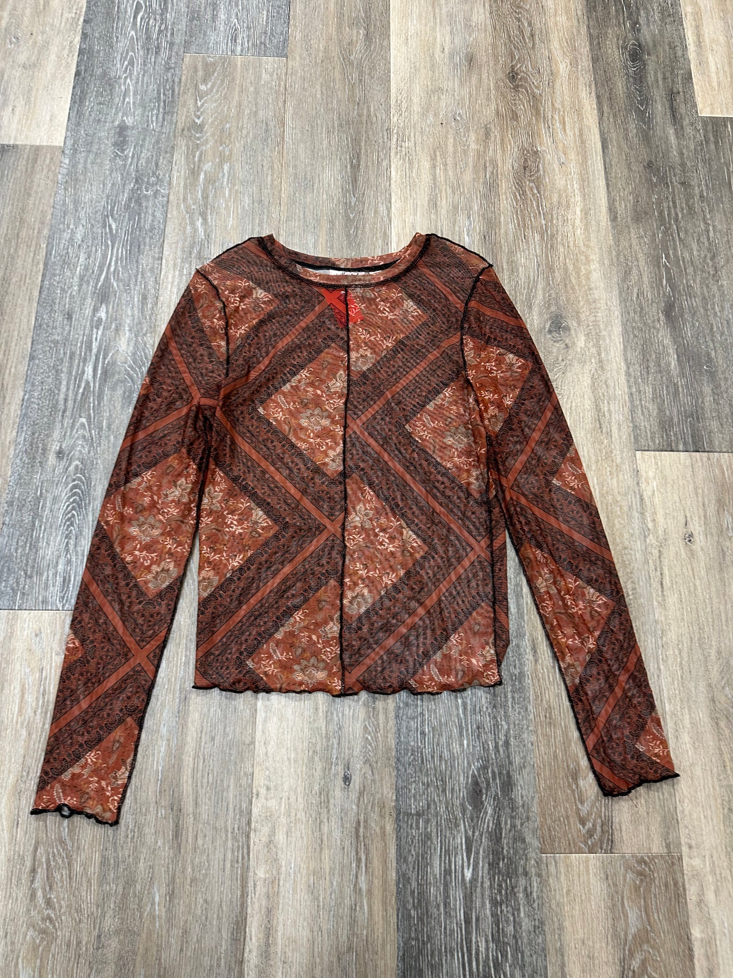 Top Long Sleeve By Willow + Root In Orange, Size: S