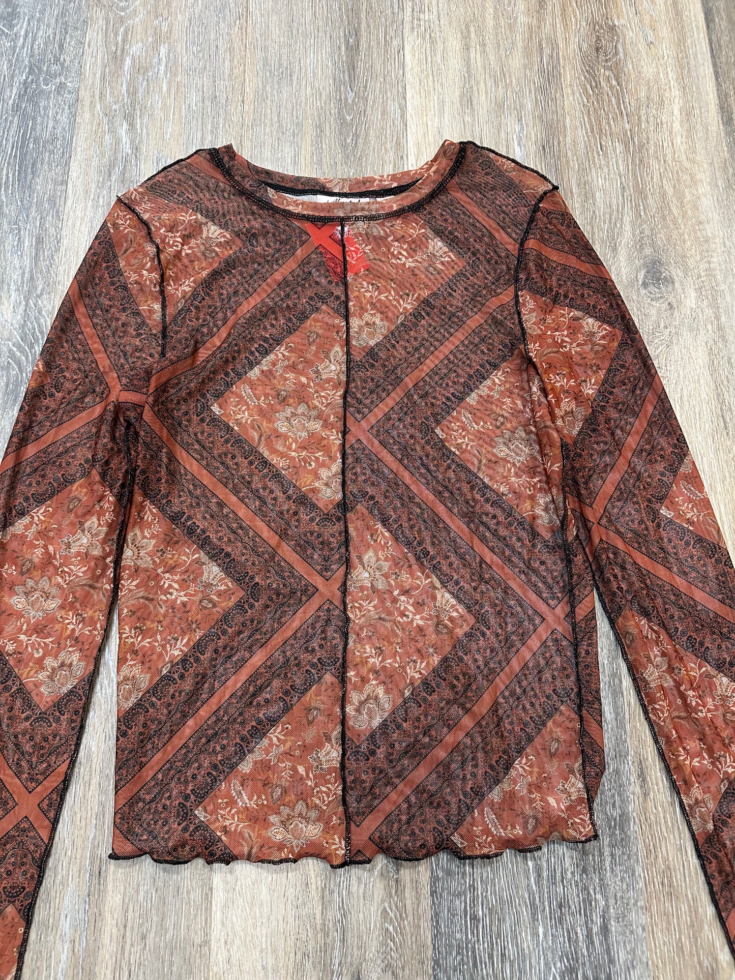 Top Long Sleeve By Willow + Root In Orange, Size: S