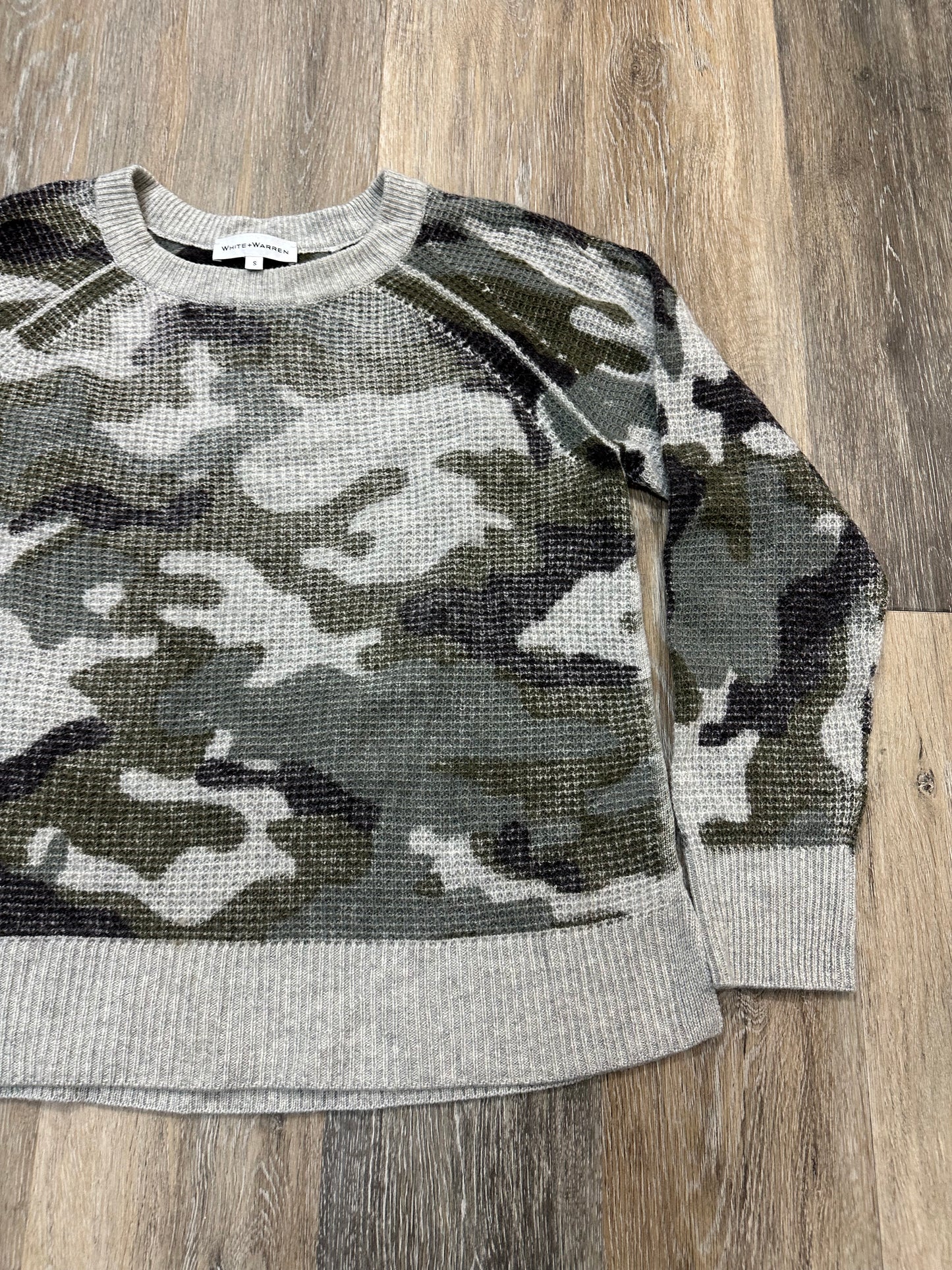 Sweater Cashmere By White And Warren In Camouflage Print, Size: S