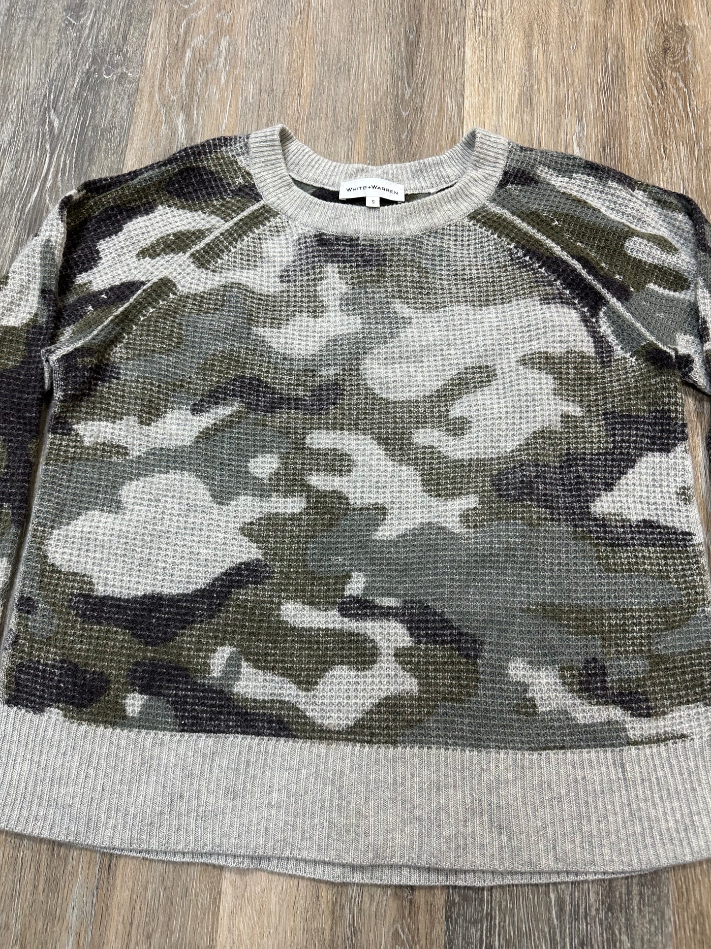 Sweater Cashmere By White And Warren In Camouflage Print, Size: S