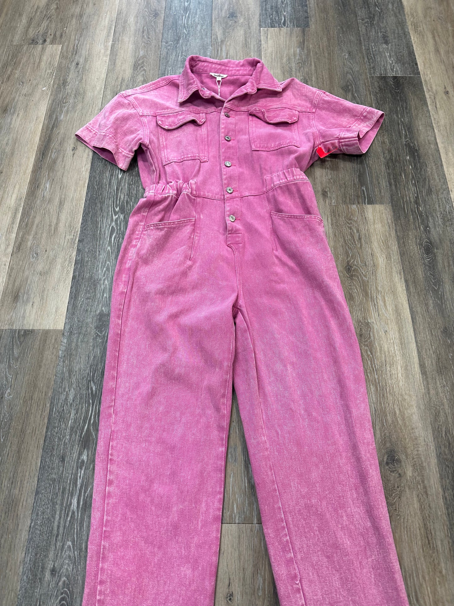 Pink Denim Jumpsuit Geegee, Size L