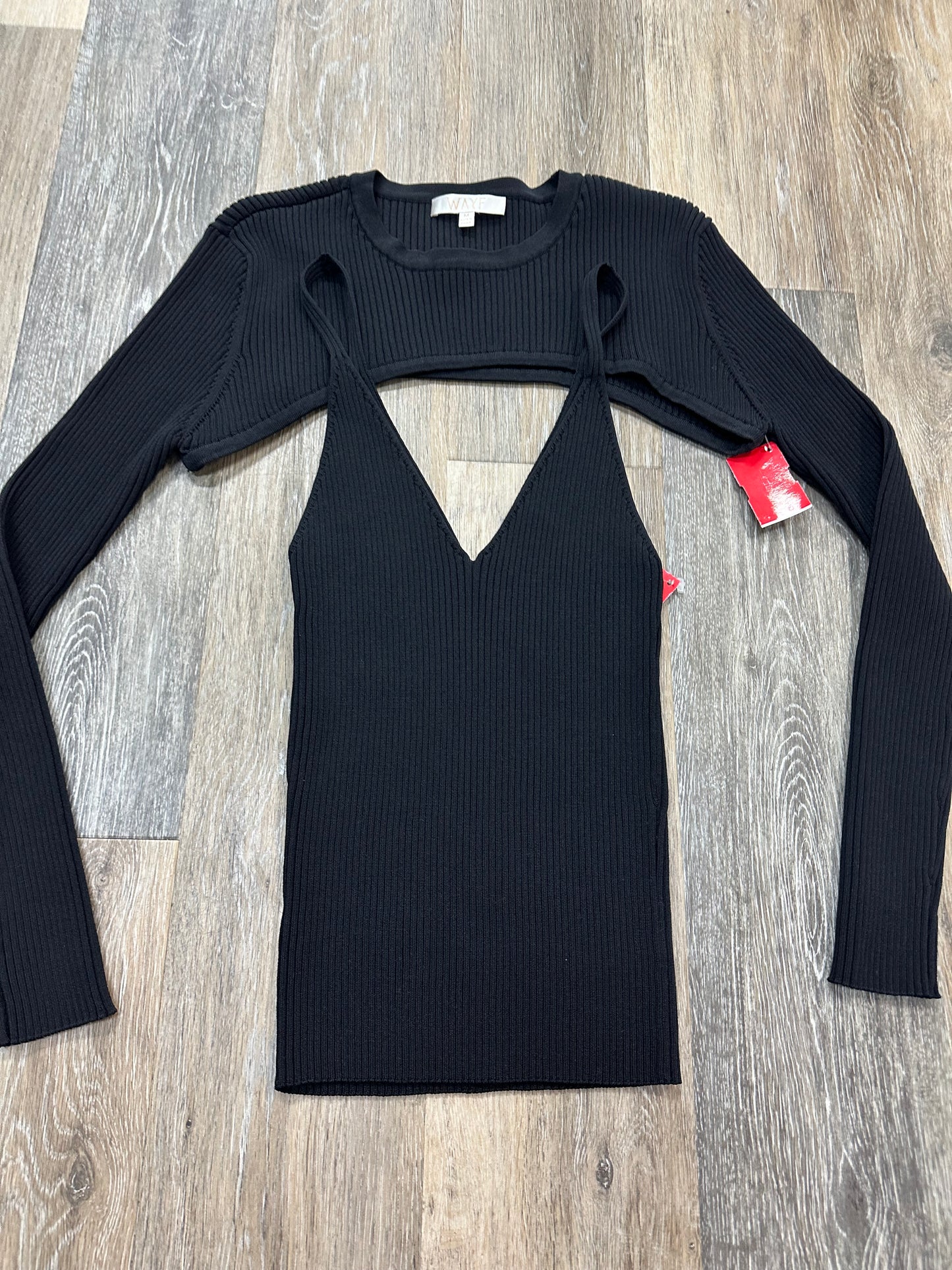 Black Top 2pc Long Sleeve Wayf, Size M