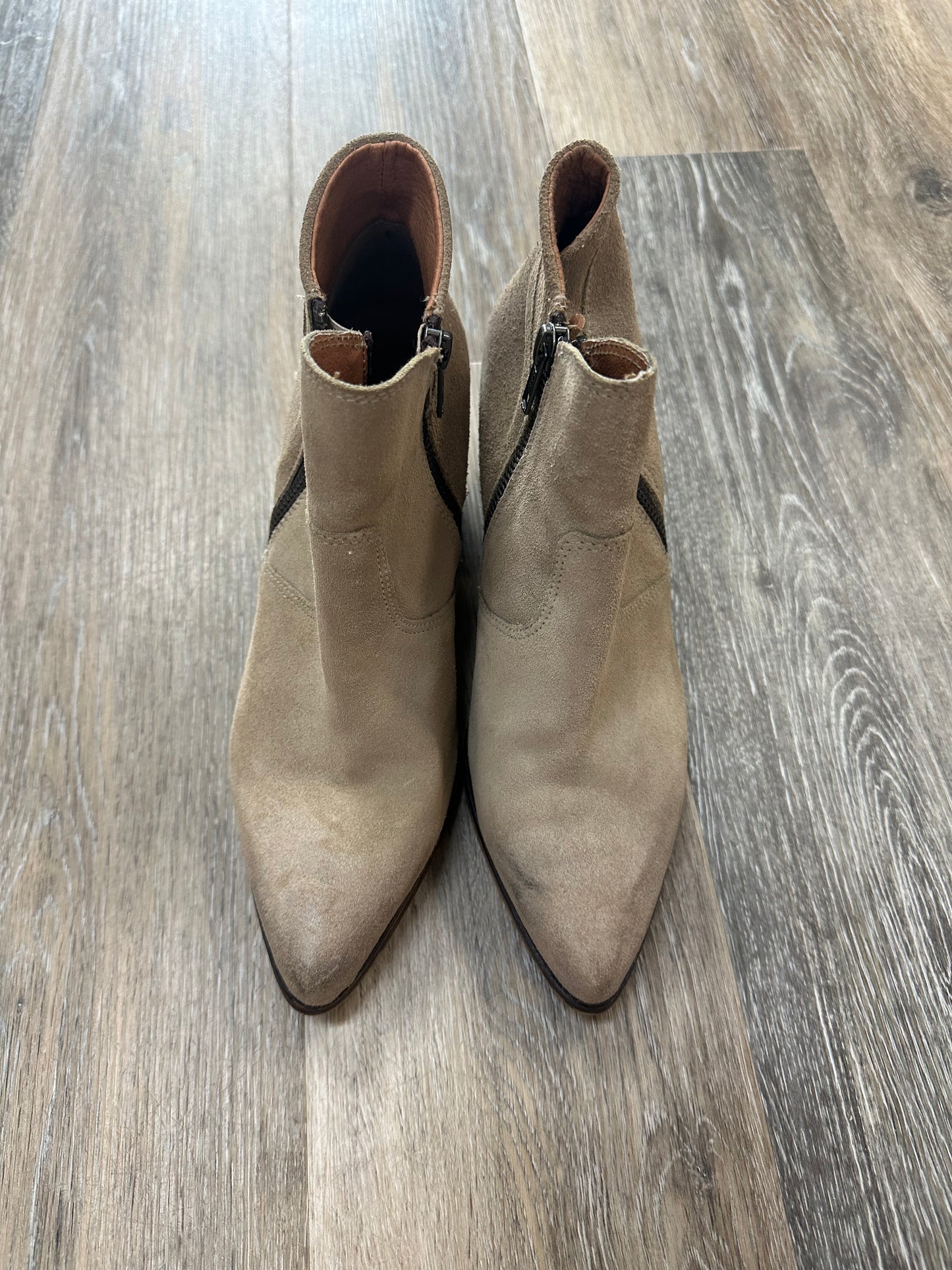 Tan Boots Ankle Heels Freebird, Size 8