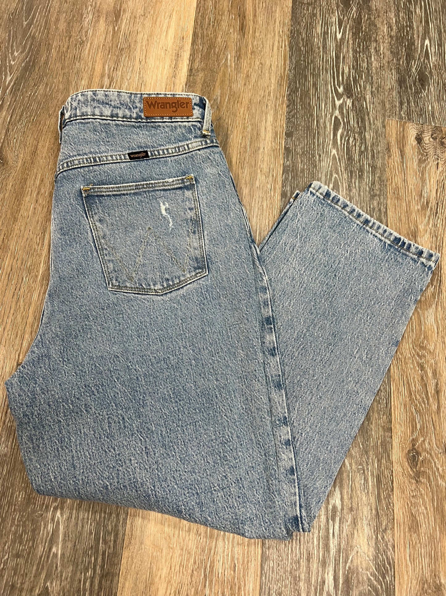 Blue Denim Jeans Straight Wrangler, Size 14/32