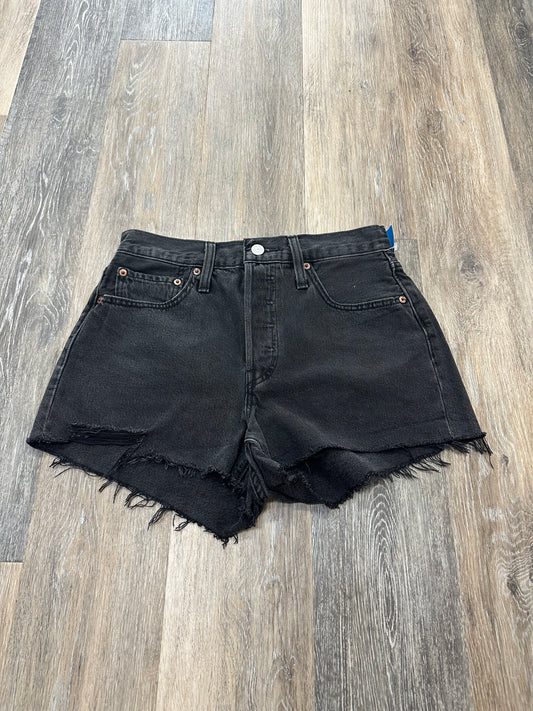 Black Denim Shorts Levis, Size 4