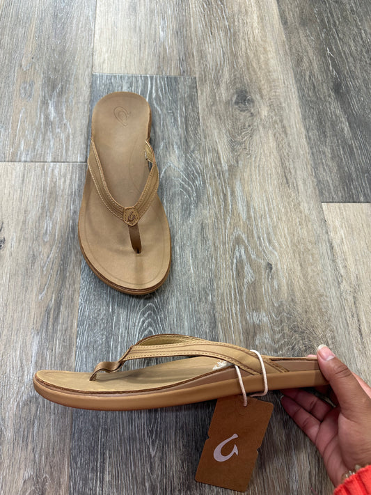 Tan Sandals Flats Olukai, Size 11