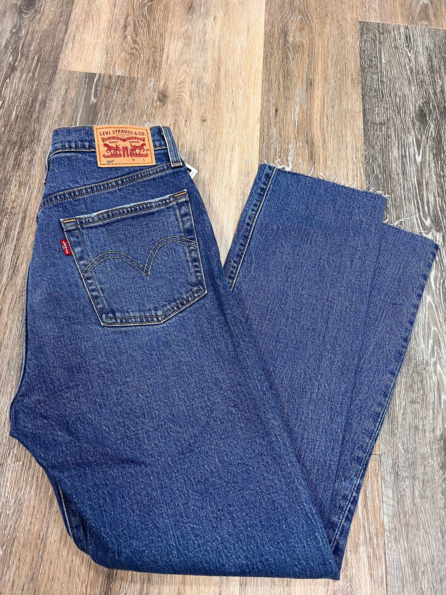 Jeans Straight By Levis In Blue Denim, Size: 6/28