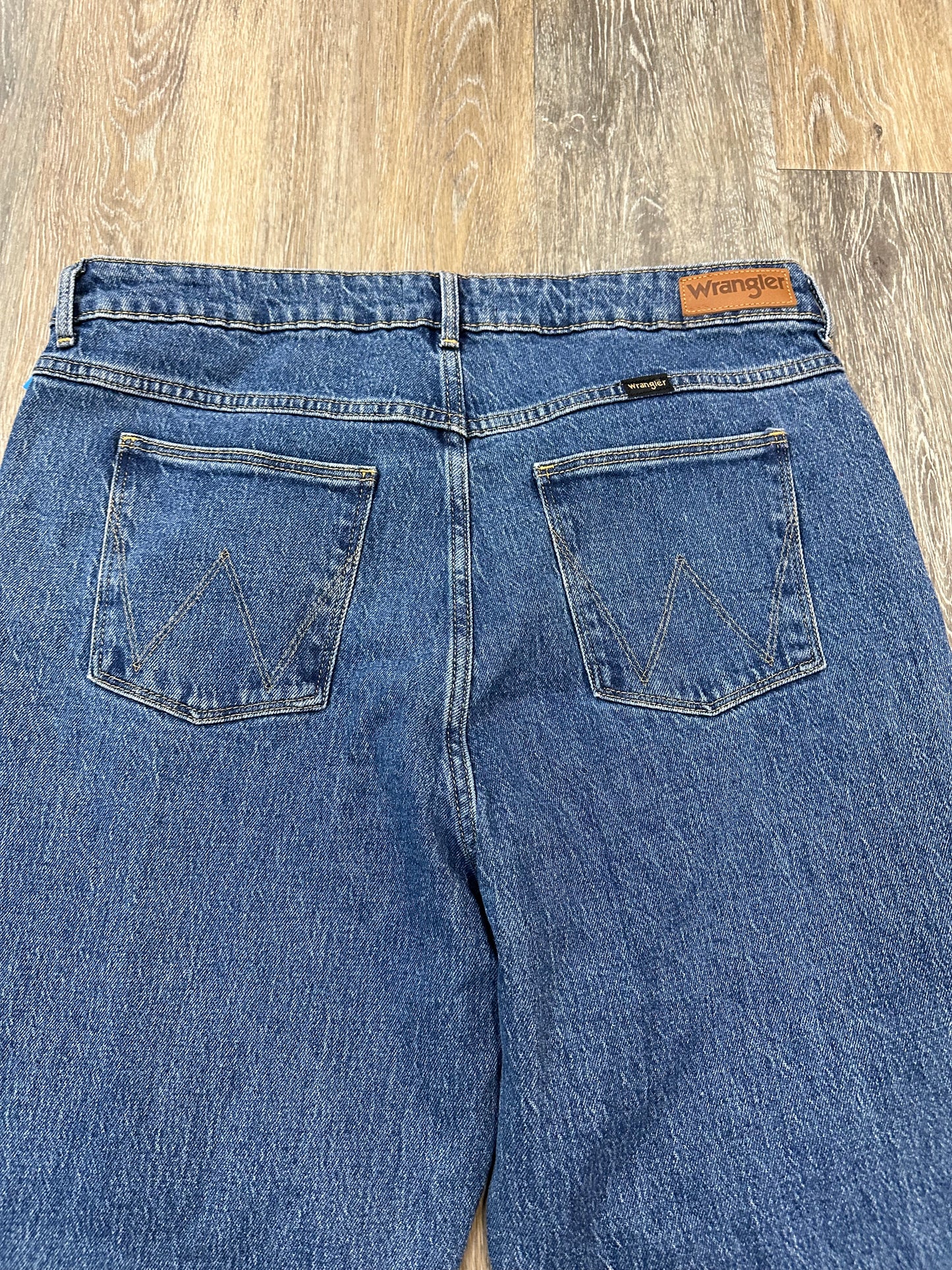 Jeans Flared By Wrangler In Blue Denim, Size: 16