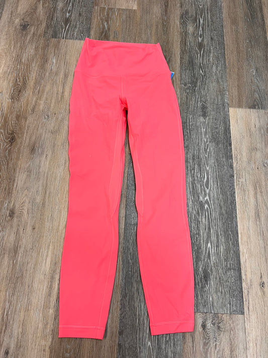 Athletic Leggings By Lululemon In Coral, Size: 4