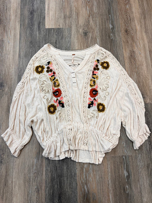 Blouse Long Sleeve By Free People In Cream, Size: Xs