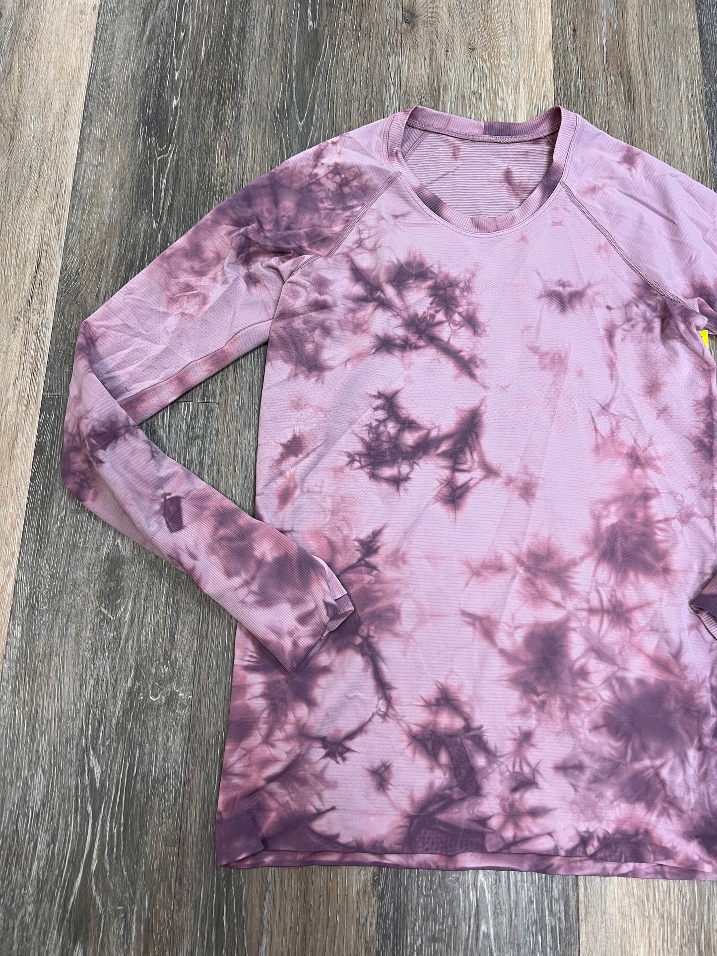 Athletic Top Long Sleeve Crewneck By Lululemon In Tie Dye Print, Size: 8