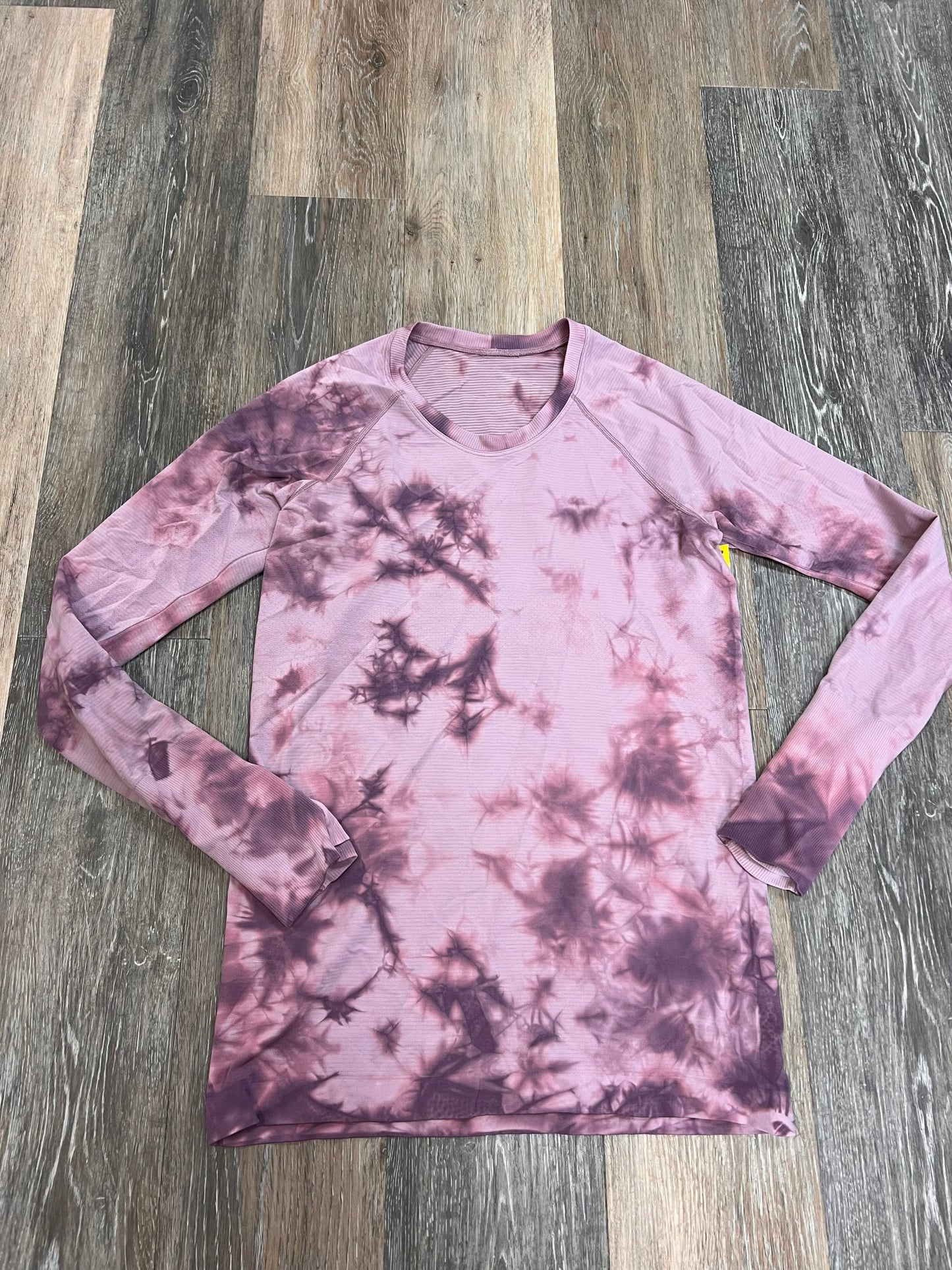 Athletic Top Long Sleeve Crewneck By Lululemon In Tie Dye Print, Size: 8