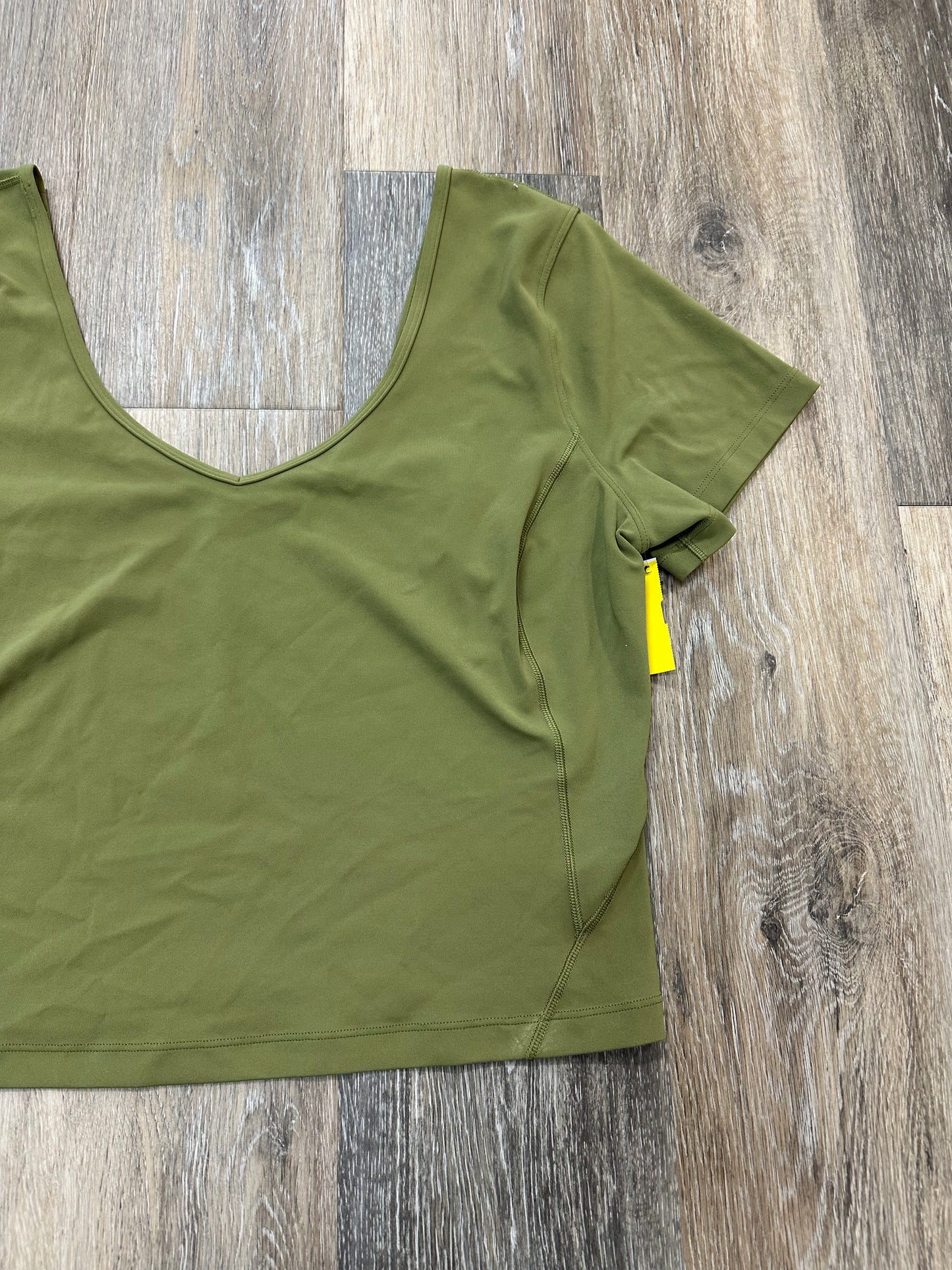 Athletic Top Short Sleeve By Lululemon In Green, Size: 12