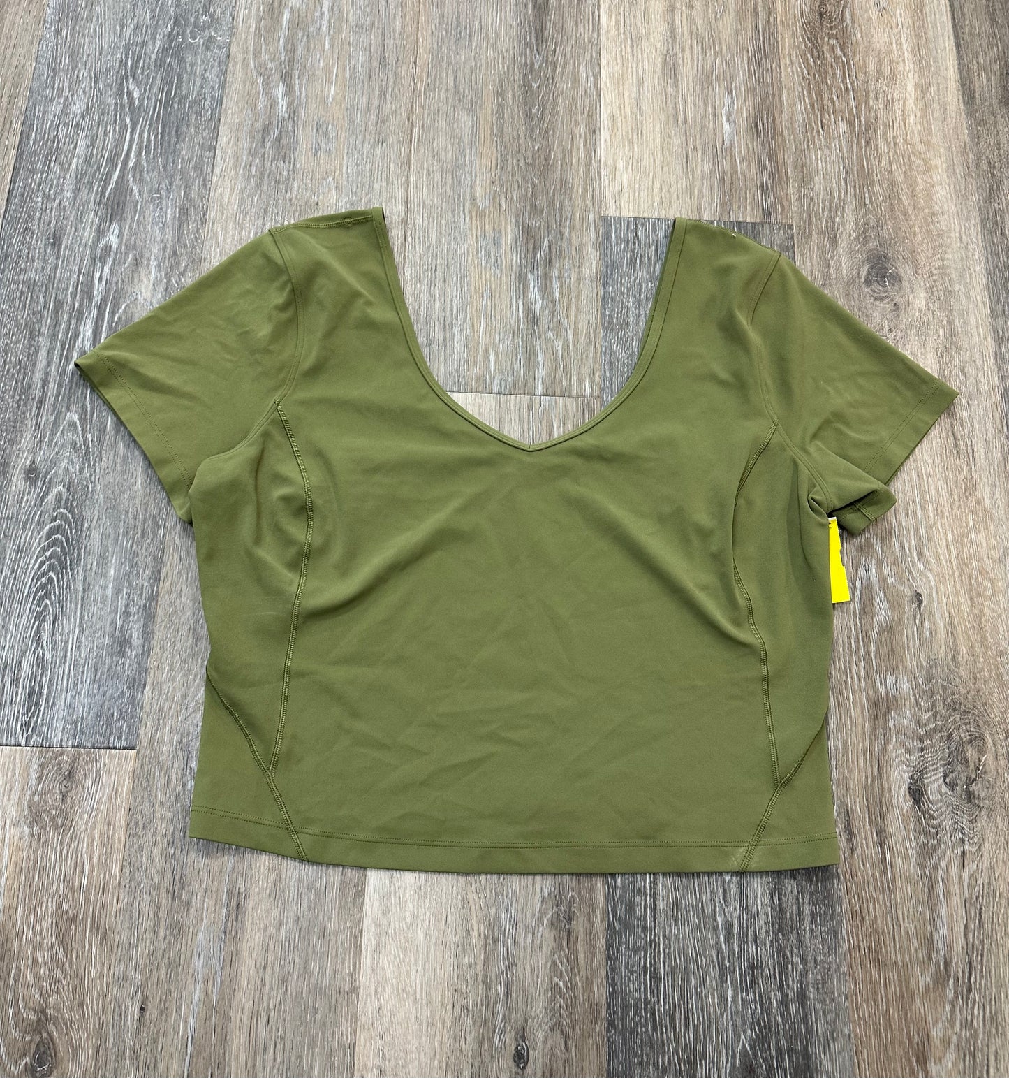 Athletic Top Short Sleeve By Lululemon In Green, Size: 12