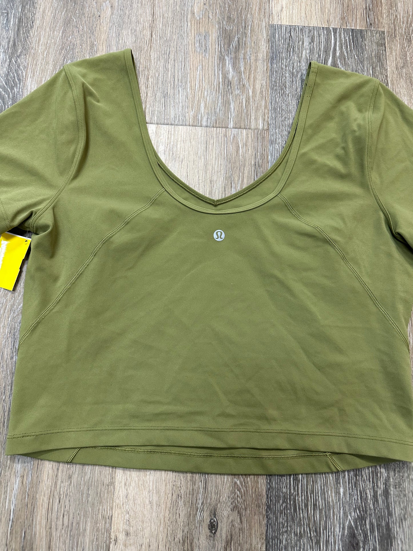 Athletic Top Short Sleeve By Lululemon In Green, Size: 12