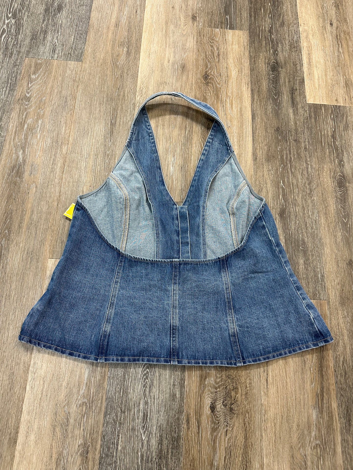 Top Sleeveless By Meshki In Blue Denim, Size: 3x