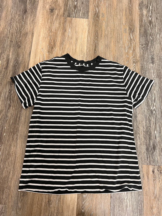 Athletic Top Short Sleeve By Lululemon In Striped Pattern, Size: L