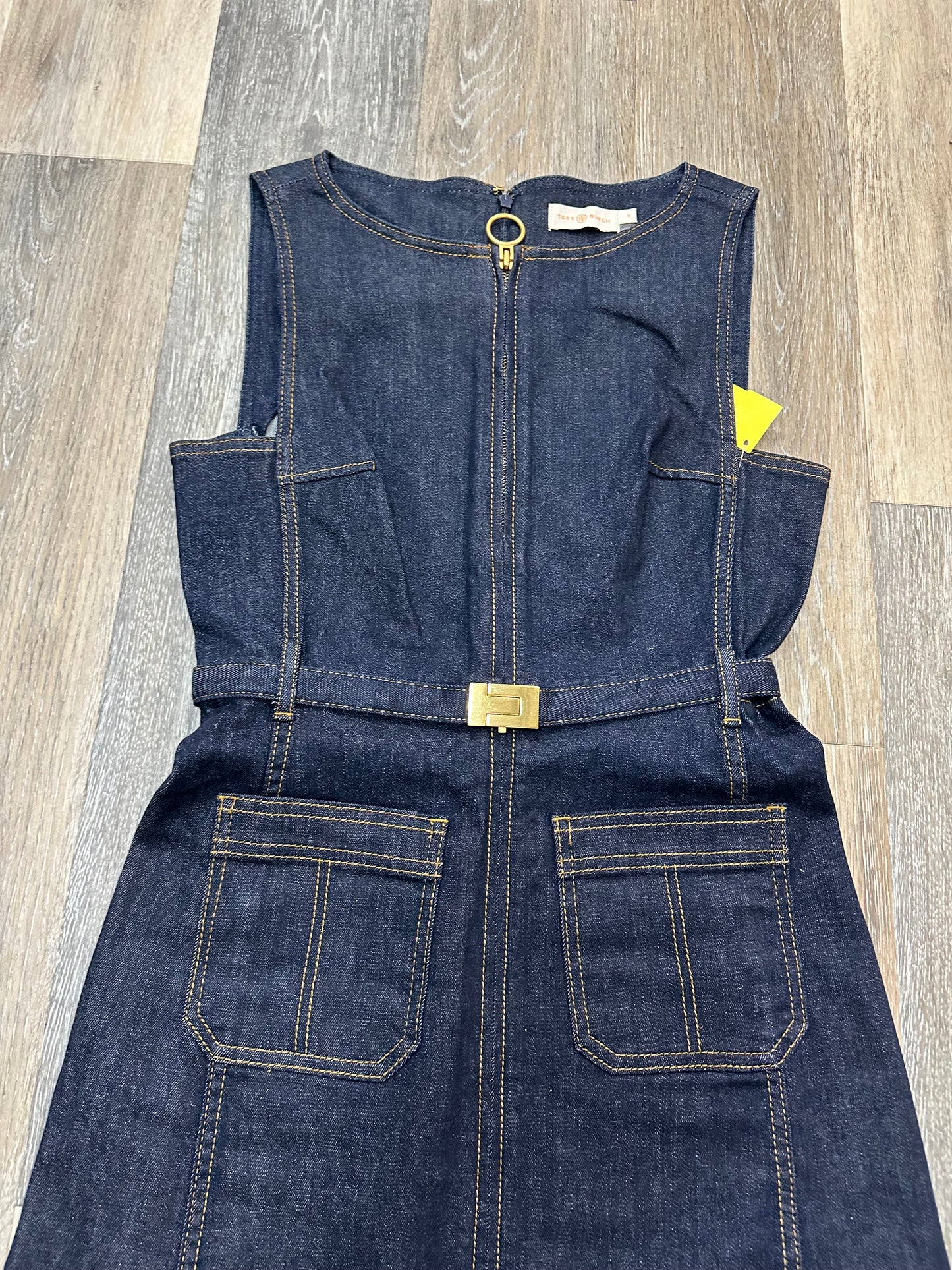 Dress Designer By Tory Burch In Blue Denim, Size: 2