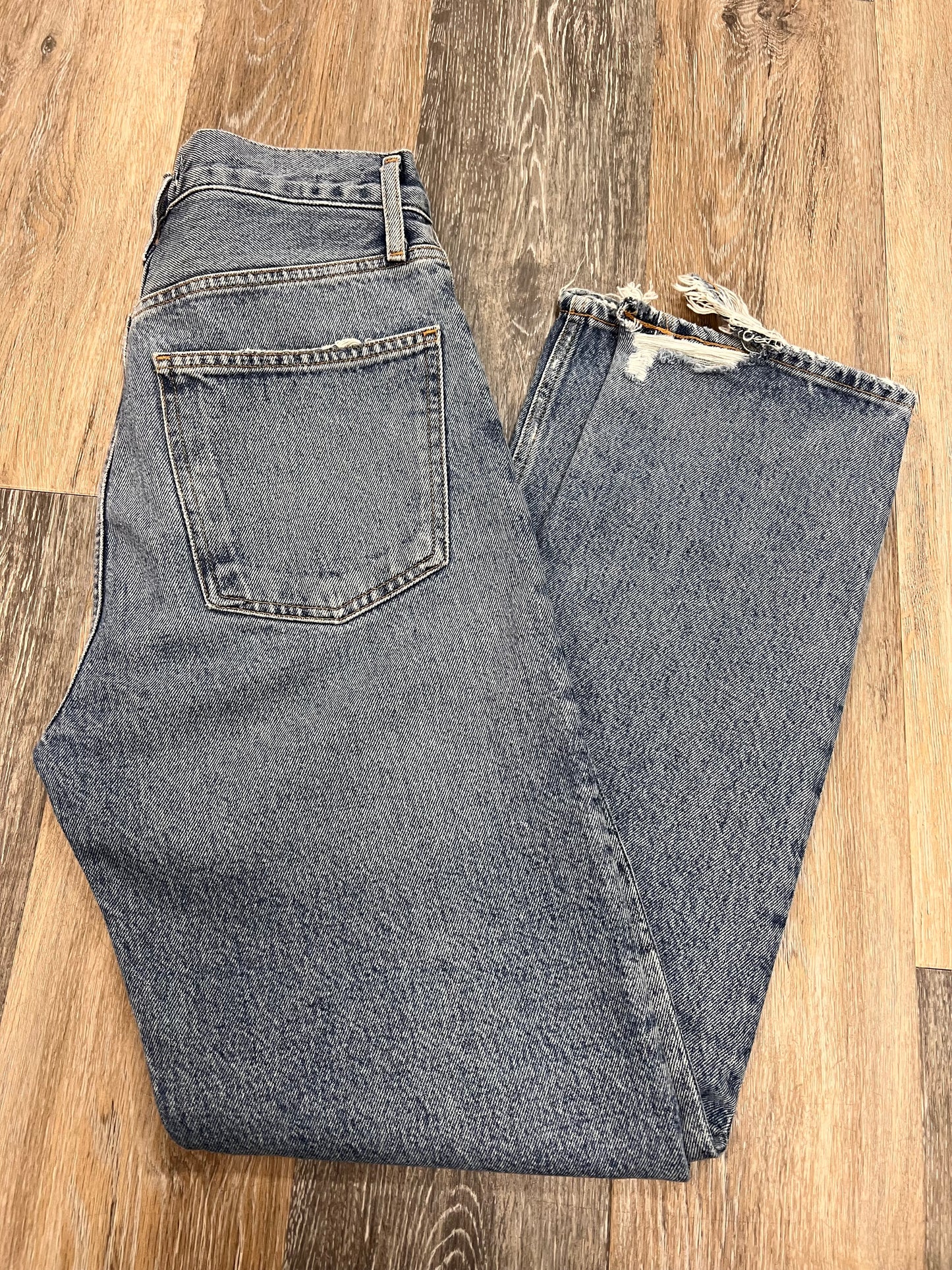 Jeans Straight By Agolde In Blue Denim, Size: 1/25