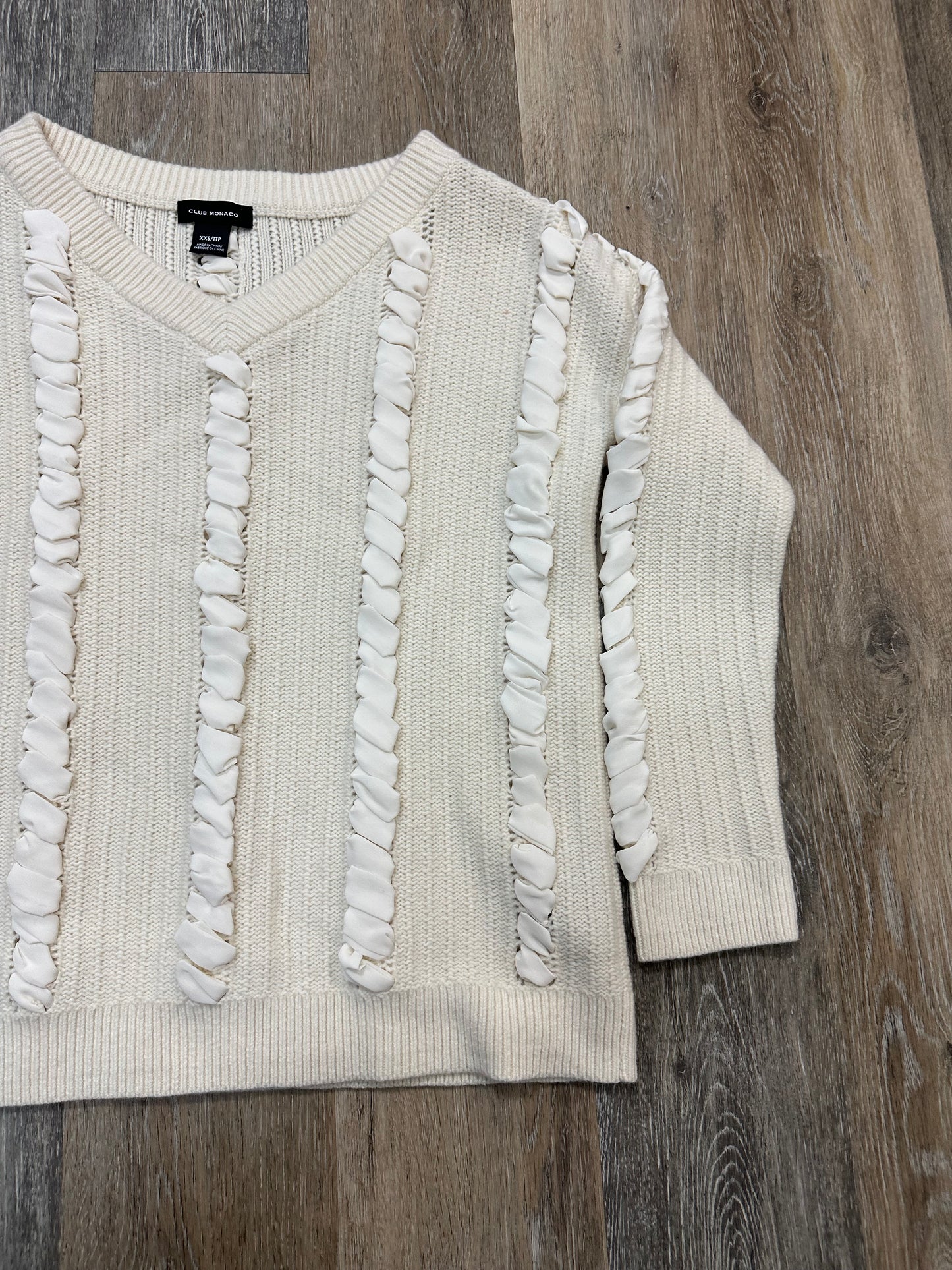 Sweater By Club Monaco In White, Size: Xxs