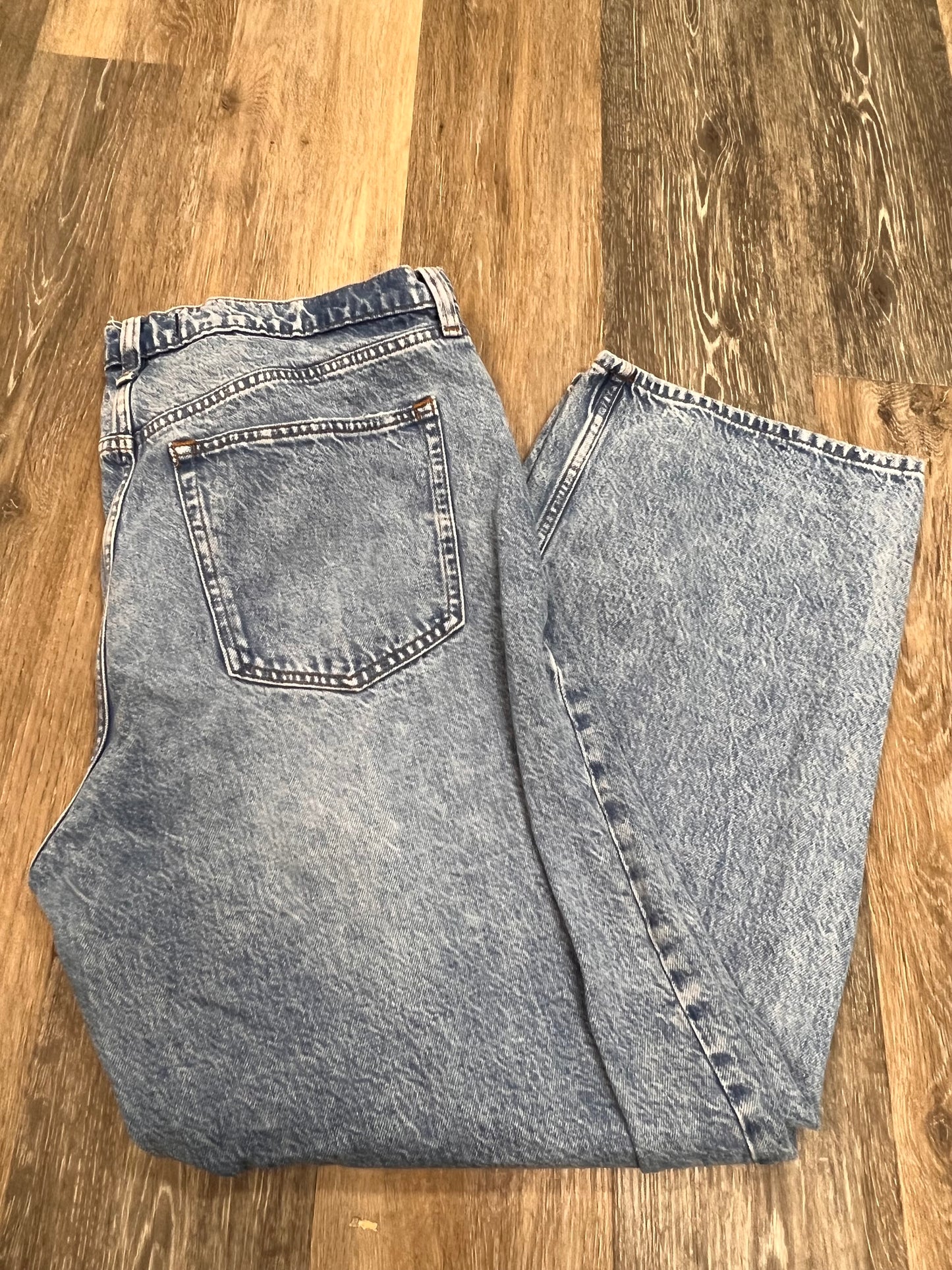 Jeans Straight By Abercrombie And Fitch In Blue Denim, Size: 14p