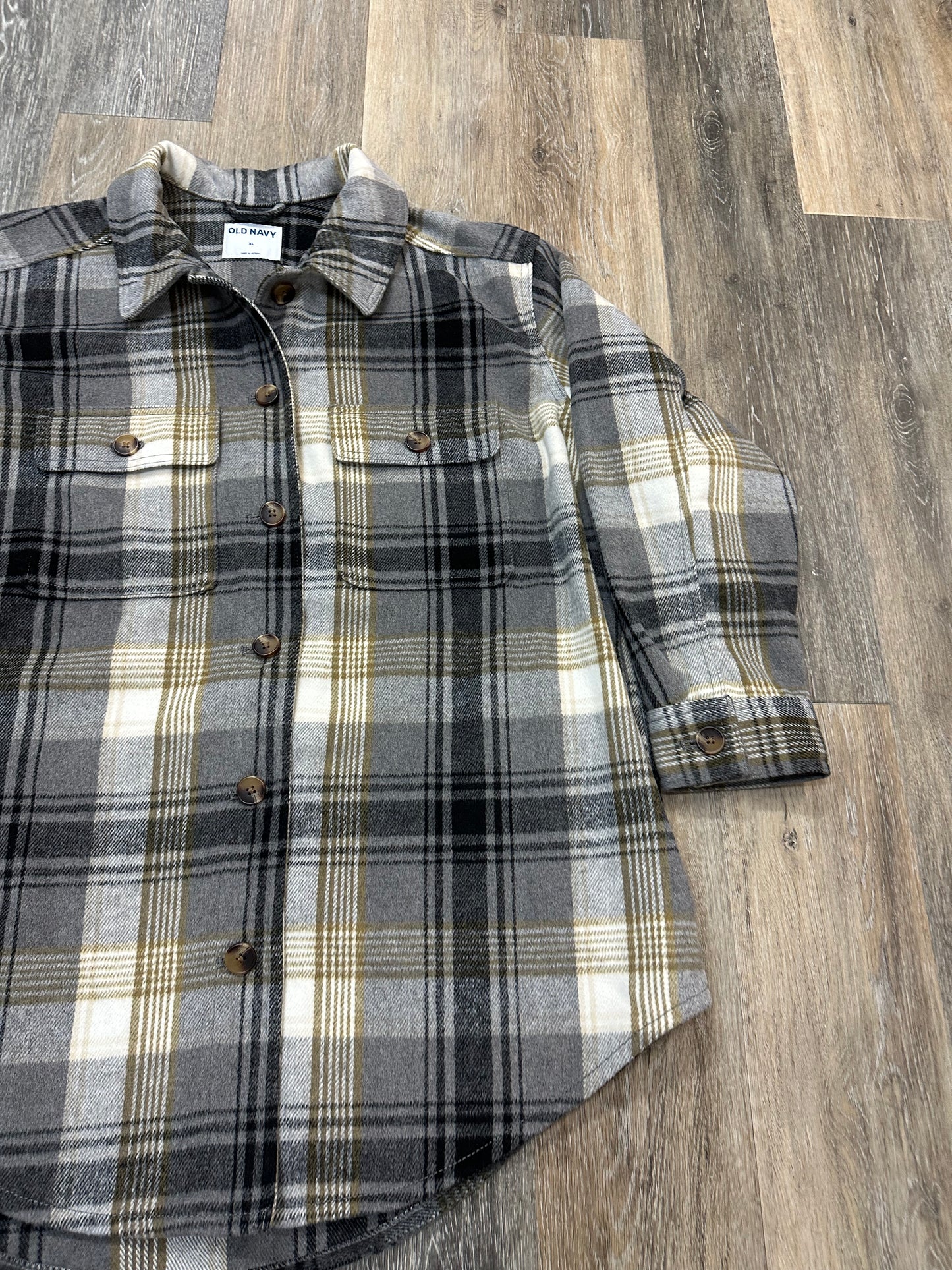 Jacket Shirt By Old Navy In Plaid Pattern, Size: Xl