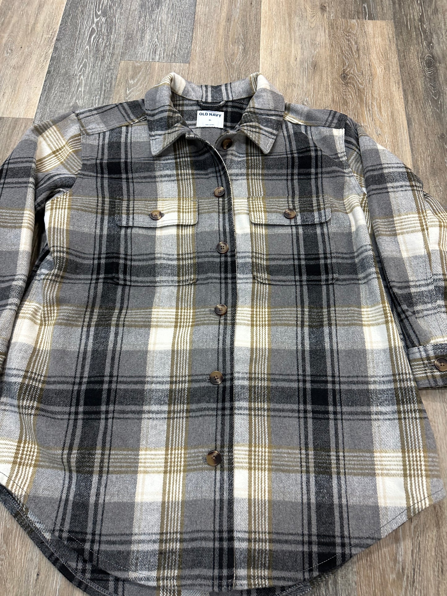 Jacket Shirt By Old Navy In Plaid Pattern, Size: Xl