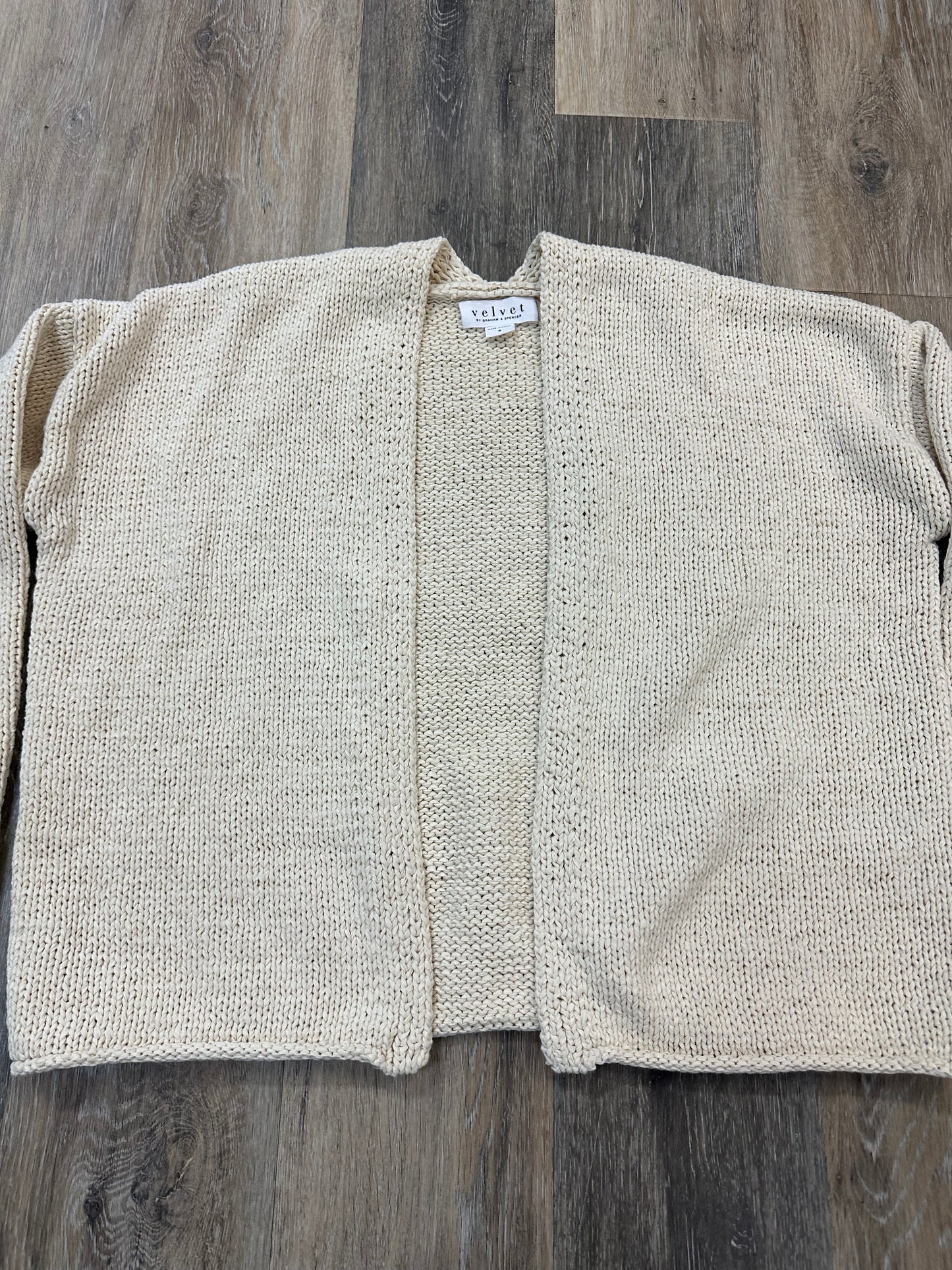 Sweater Cardigan By Velvet By Graham & Spencer In Cream, Size: S