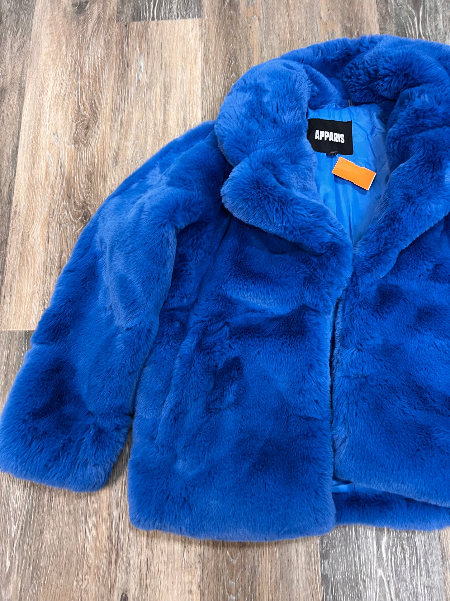 Coat Faux Fur & Sherpa By Apparis In Blue, Size: Xs