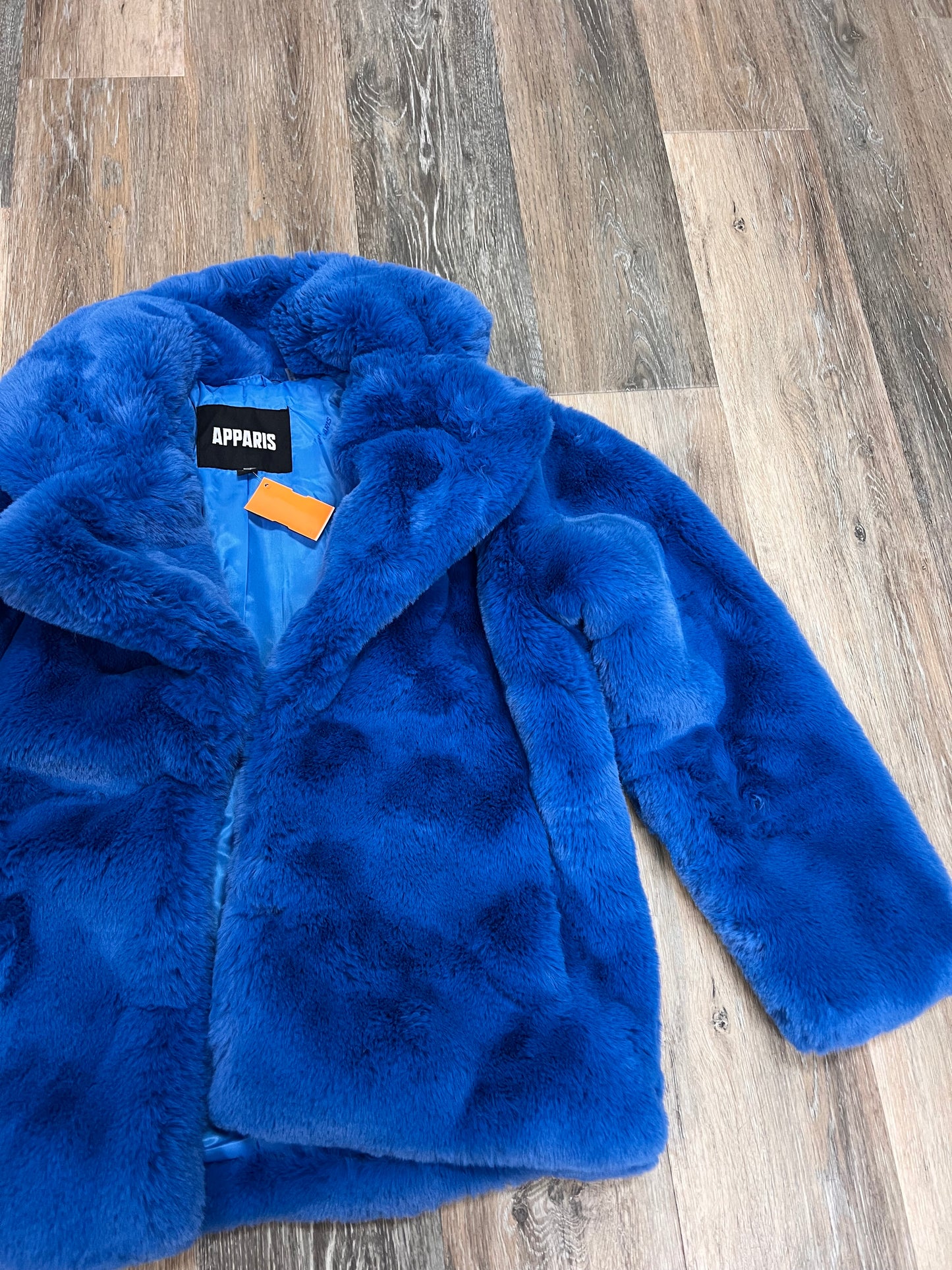 Coat Faux Fur & Sherpa By Apparis In Blue, Size: Xs