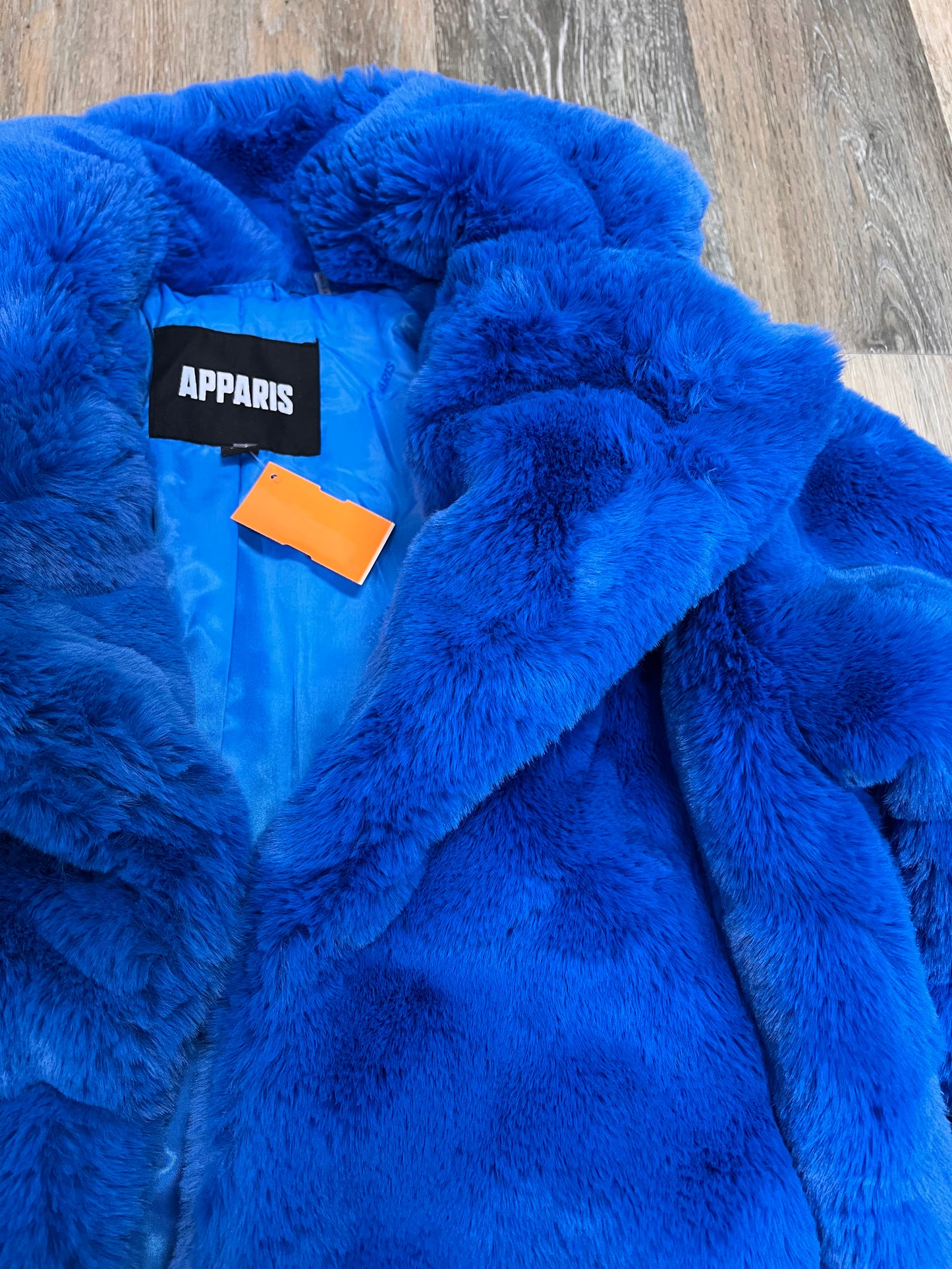 Coat Faux Fur & Sherpa By Apparis In Blue, Size: Xs