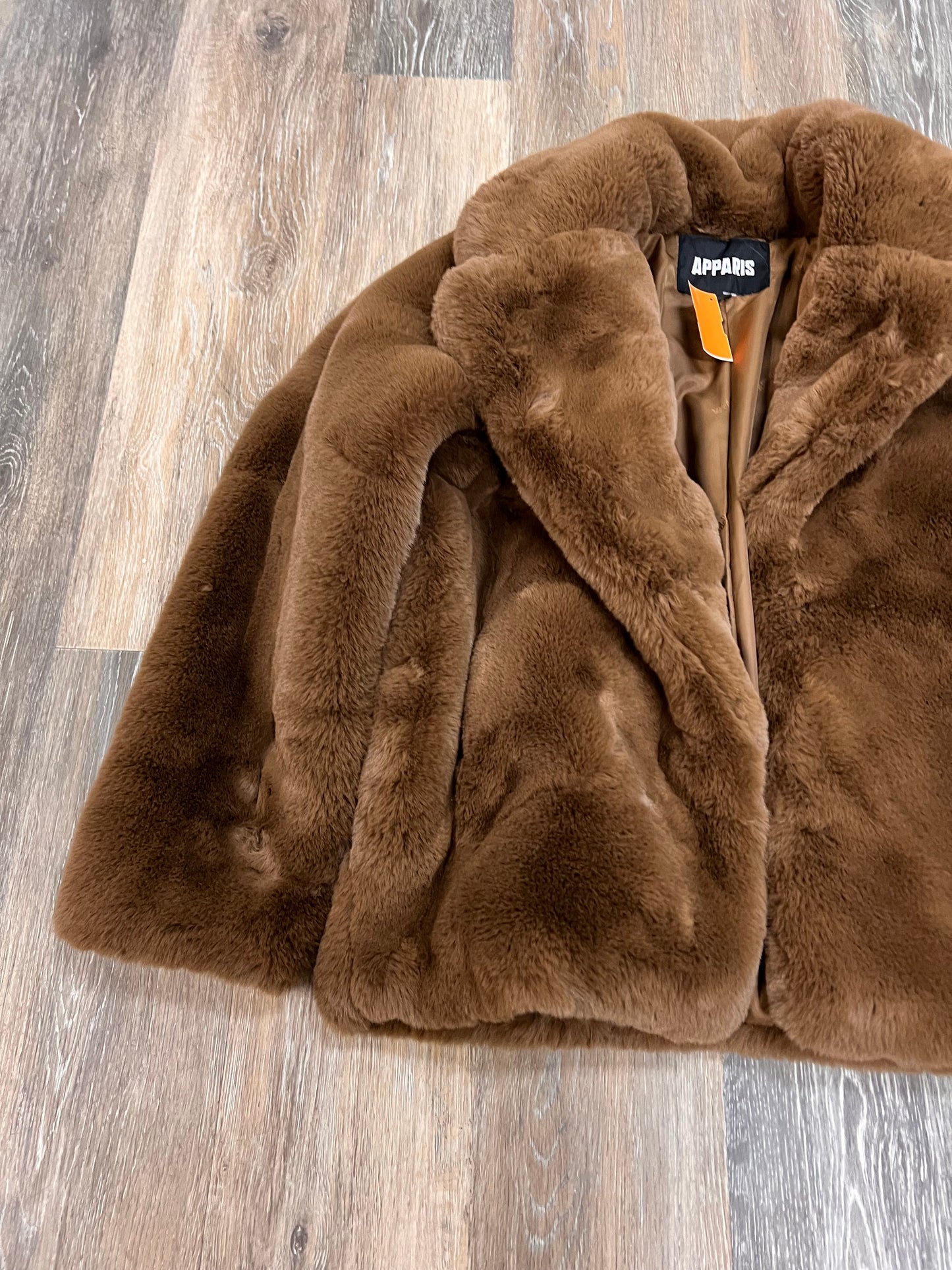 Coat Faux Fur & Sherpa By APPARIS In Brown, Size: Xs