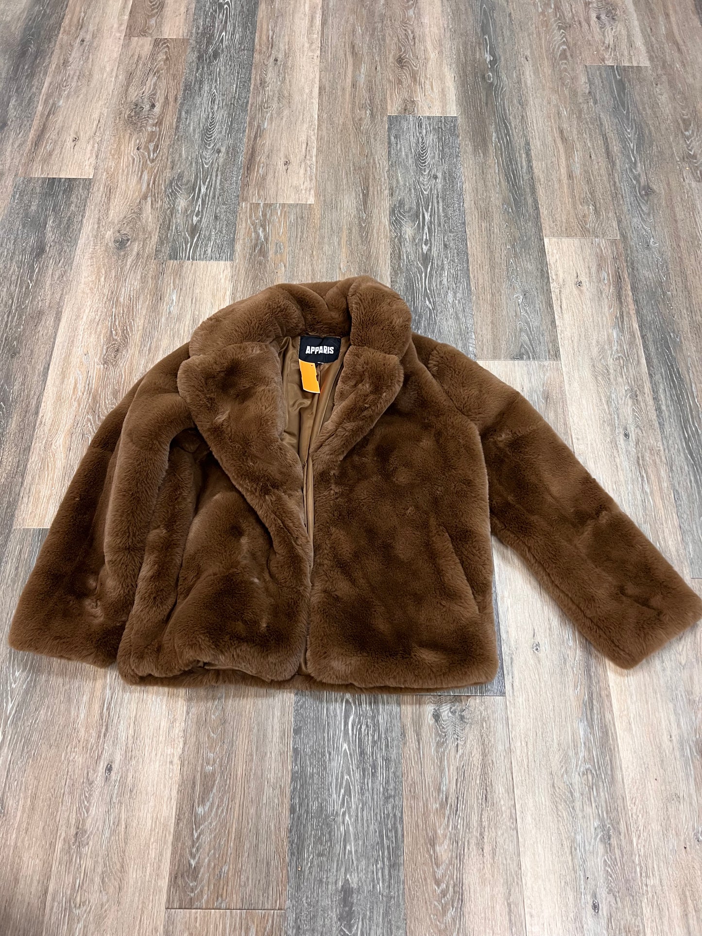 Coat Faux Fur & Sherpa By APPARIS In Brown, Size: Xs